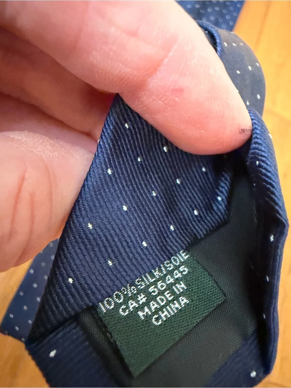 J. Crew Men’s 100% Silk Navy Blue Microdot Dress Tie